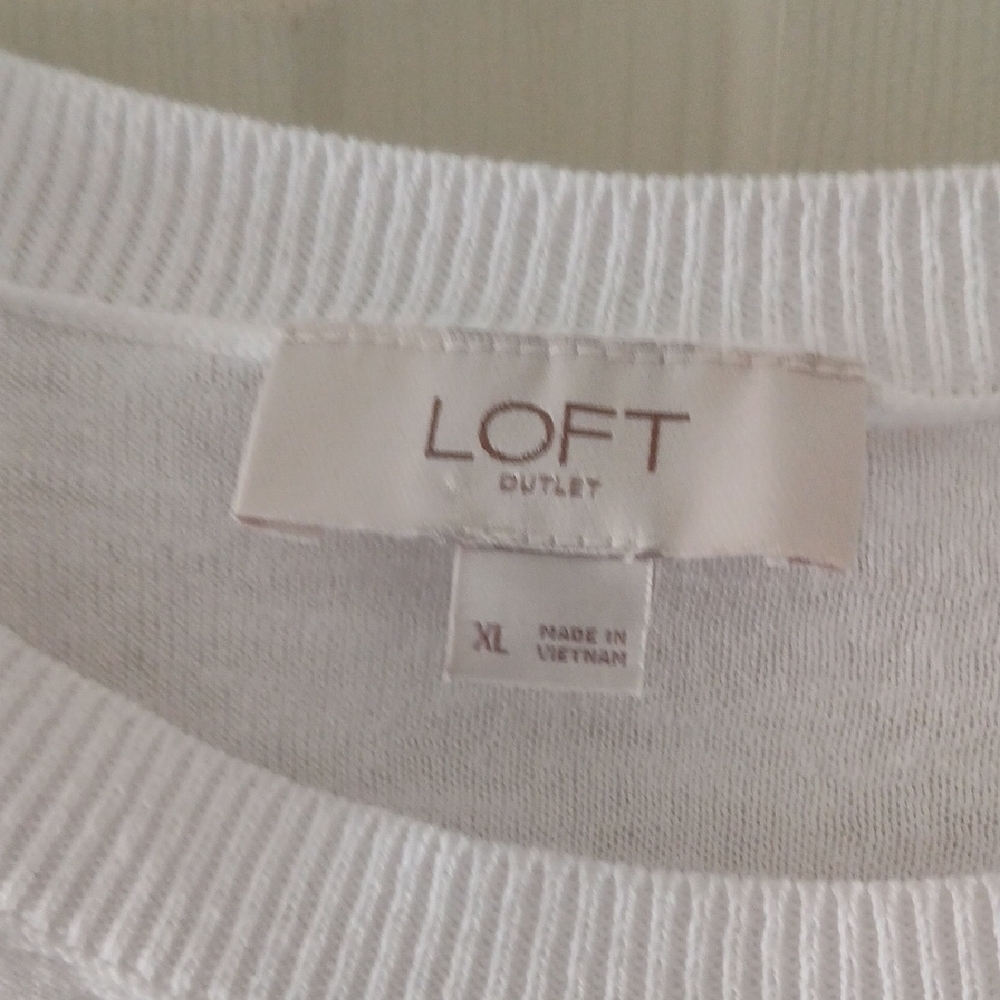 LOFT White Short Sleeve Tee - Picture 2 of 3